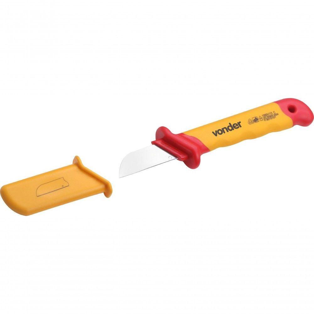 Faca Reta Para Desencapar Cabos 7'' Isolada Iec60900 Vonder - 1