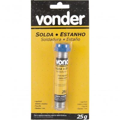 Estanho Fio 1,0mm 63x37 25g Tubo Vonder