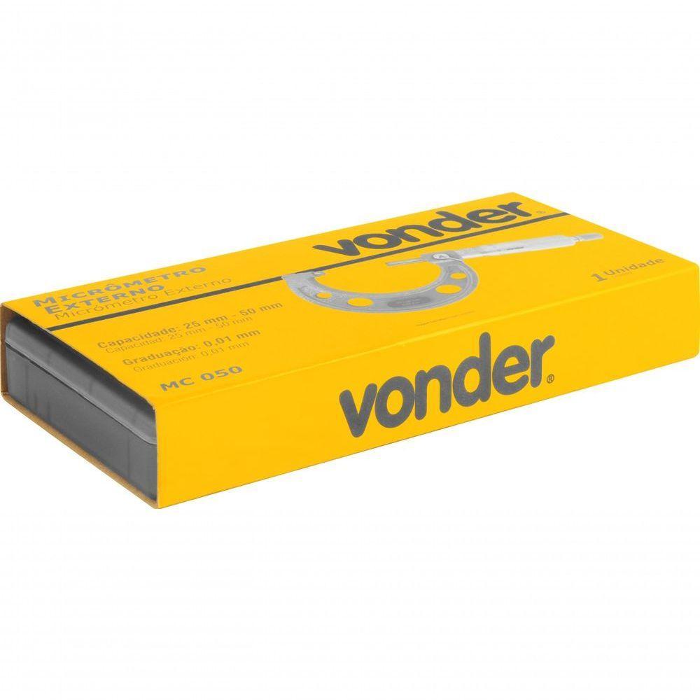 Micrômetro Externo 25-50 0,01mm Mc050 Vonder - 5