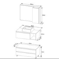 Gabinete De Banheiro Com Cuba E Espelheira 80cm Multimóveis Cr10094 Mármore Branco Mármore Branco - 2