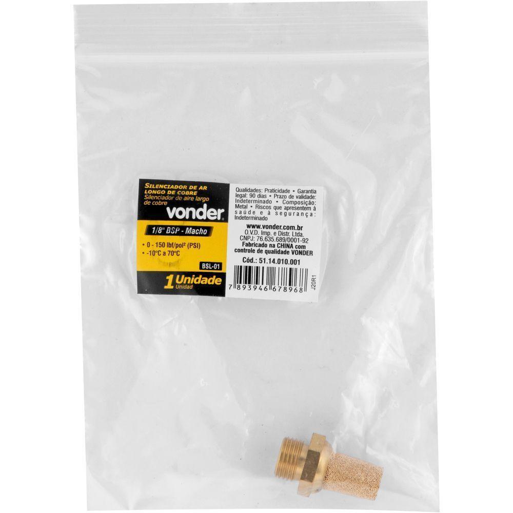 Silenciador De Ar Longo De Cobre Rosca 1-8'' Bsp Vonder - 4