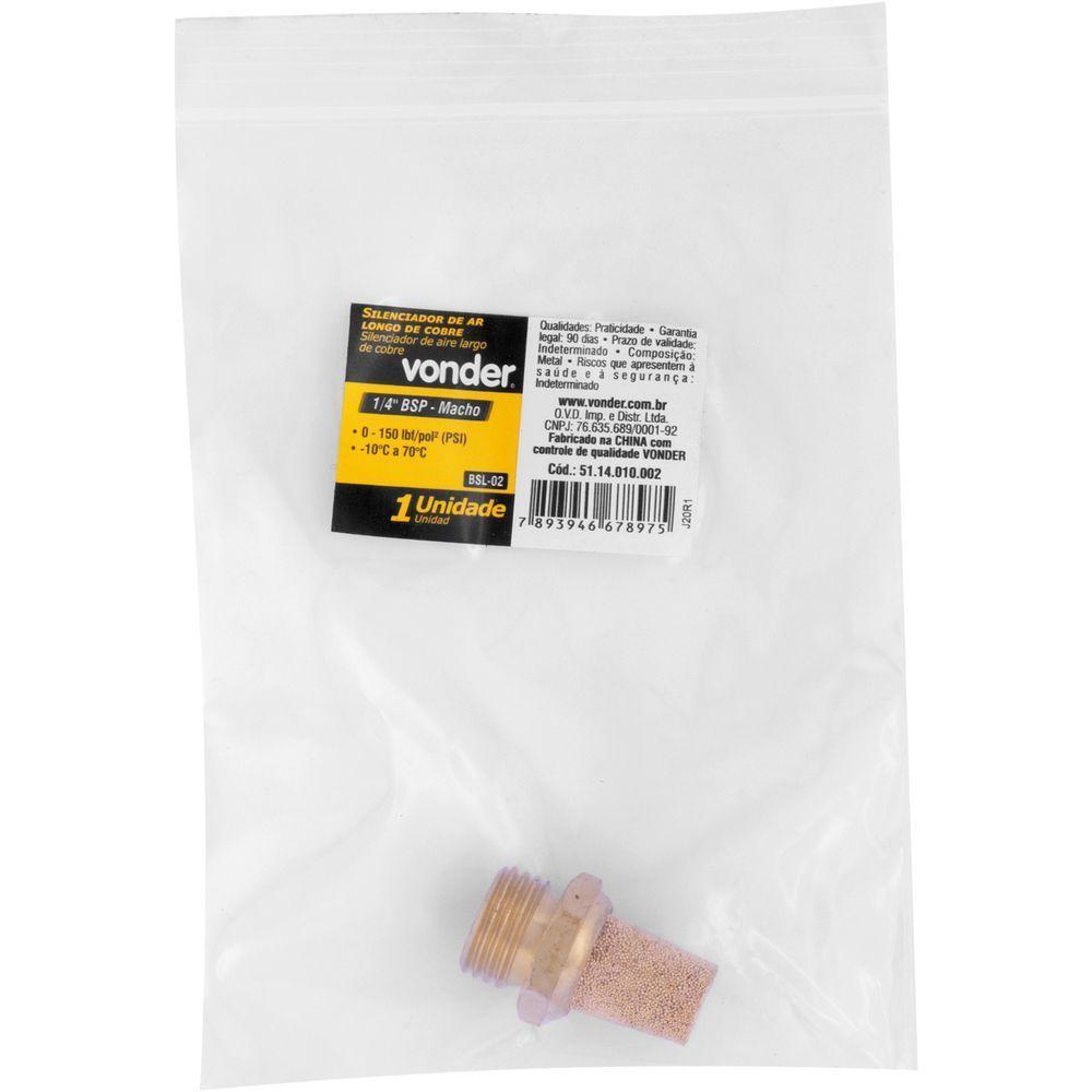 Silenciador De Ar Longo De Cobre Rosca 1-4'' Bsp Vonder - 5