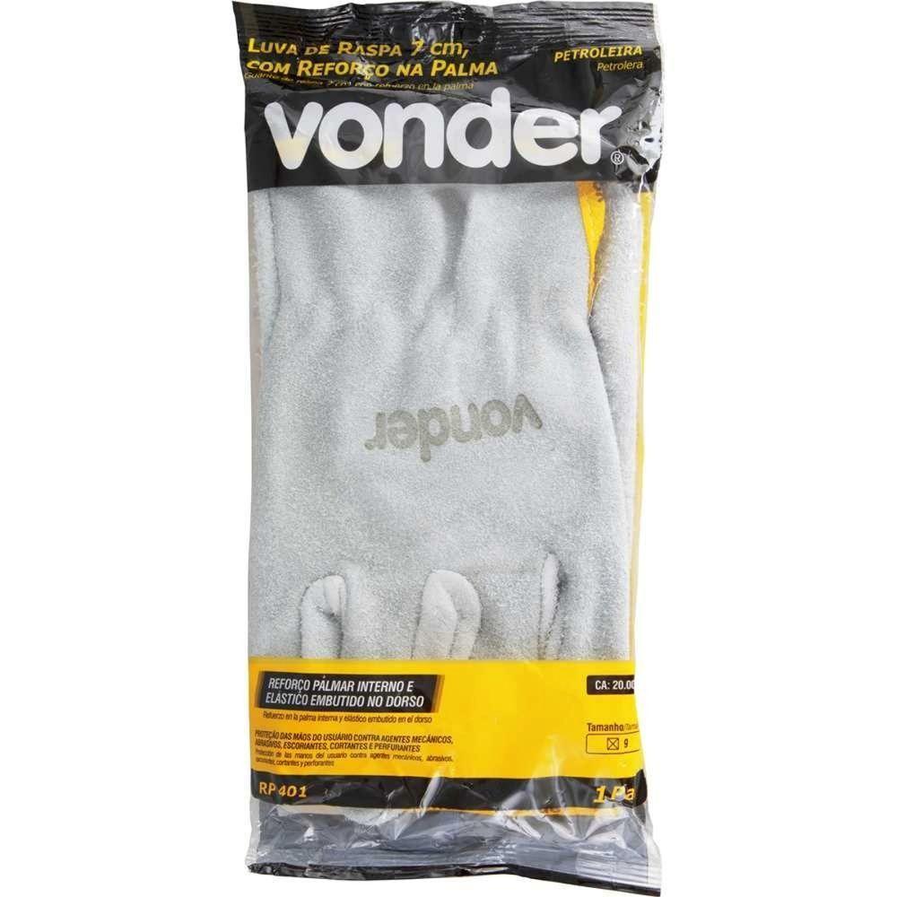 Luva Raspa Com Reforço Palma 7 Cm Petrol Vonder - 5