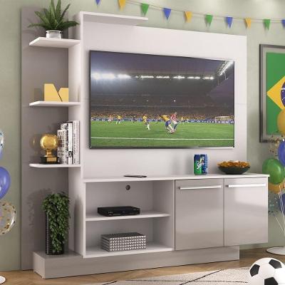 Estante Com Painel Tv 55" E 2 Portas França Multimóveis Br2473 Branco/ Lacca Fumê
