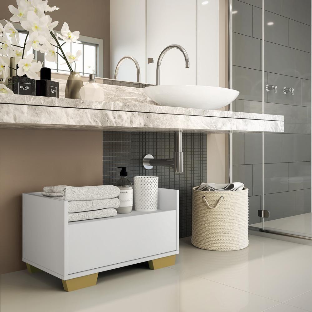 Gabinete Balcão Banheiro 80 Cm C/ Pés Quadrados - 7