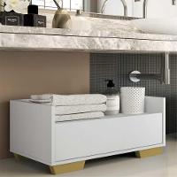 Gabinete Balcão Banheiro 80 Cm C/ Pés Quadrados