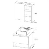Gabinete De Banheiro Com Cuba E Espelheira 60cm Multimóveis Cr10096 Amêndoa/branco Amêndoa/branco - 3