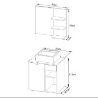 Gabinete De Banheiro Com Cuba E Espelheira 60cm Multimóveis Cr10095 Branco Amêndoa/branco - 2