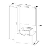 Gabinete De Banheiro Com Cuba E Espelheira 90cm Multimóveis Cr10098 Mármore Branco Mármore Branco - 3