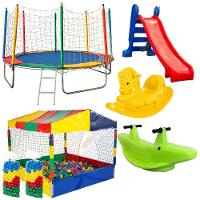 Cama Elástica Pula Pula 3,05m Escorrega Piscina De Bolinhas 1,50m Gangorras - 1