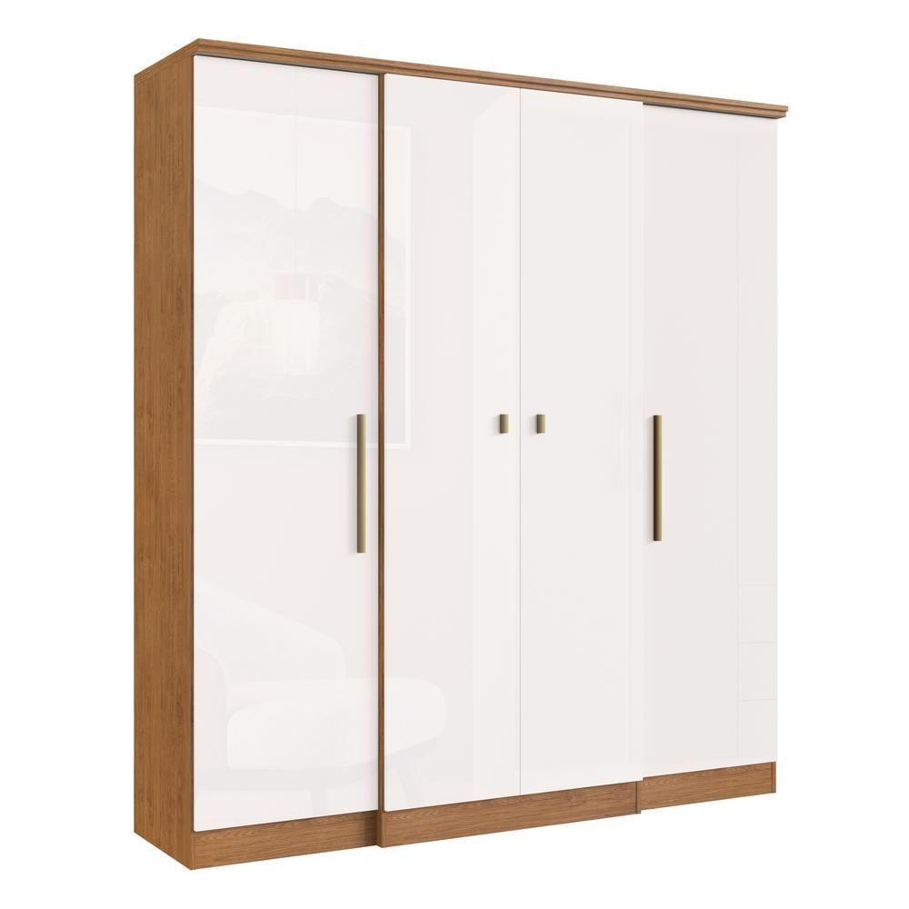 Guarda-roupa 4 Portas 2 Gavetas Multimóveis Cr35073 Nogueira/off White Nogueira/off White - 3