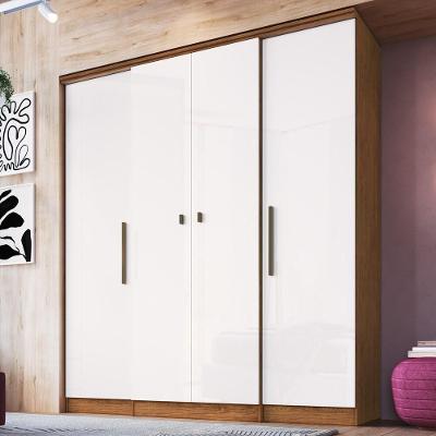 Guarda Roupa Casal CR35073 4 Portas Bater 2 Gavetas Nogueira-off White MDP