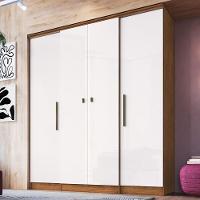 Guarda-roupa 4 Portas 2 Gavetas Multimóveis Cr35073 Nogueira/off White Nogueira/off White - 1