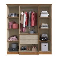 Guarda-roupa 4 Portas 2 Gavetas Multimóveis Cr35073 Nogueira/off White Nogueira/off White - 4