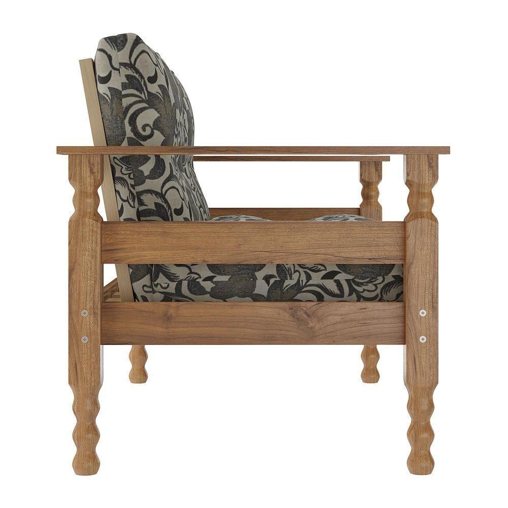 Namoradeira 2 Lugares Liz Cr7002.T64 Imbuia/Floral - 3