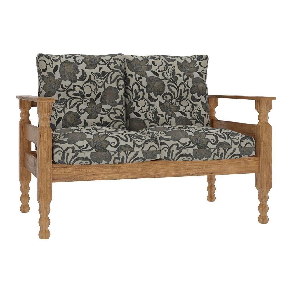 Namoradeira 2 Lugares Liz Cr7002.T64 Imbuia/Floral - 5
