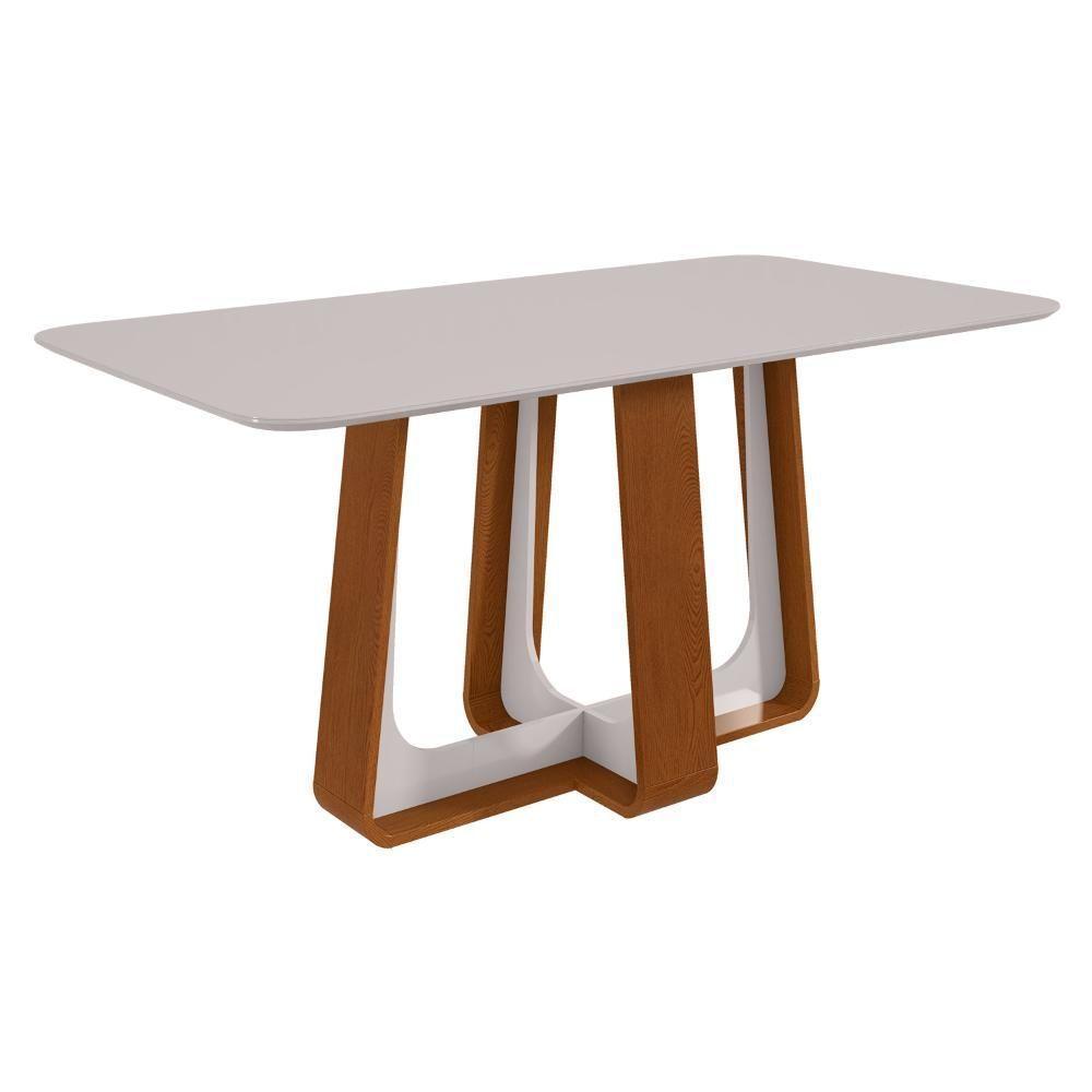 Mesa De Jantar Retangular 6 Lugares 170 Tampo Mdf/vidro Easy Pop Frassino/off White - 2