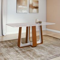 Mesa De Jantar Retangular 6 Lugares 170 Tampo Mdf/vidro Easy Pop Frassino/off White - 1