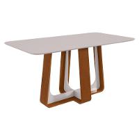 Mesa De Jantar Retangular 6 Lugares 170 Tampo Mdf/vidro Easy Pop Frassino/off White - 2