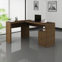 Escrivaninha/Mesa Escritório De Canto Com 2 Gavetas Multimóveis Vcr25032 Nogal Nogal - 4