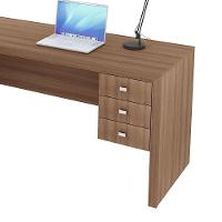 Escrivaninha/Mesa Escritório De Canto Multimóveis Vcr25016 Amêndoa Amêndoa - 3