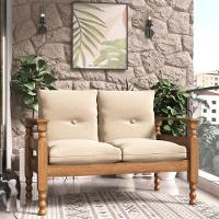 Namoradeira 2 Lugares Liz Cr7002.T62 Imbuia/Bege - 1