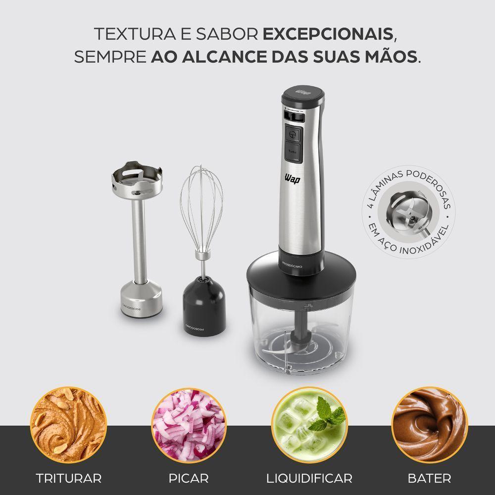 Mixer Elétrico 3 Em 1 Processador Portátil Inox Wm1 110V - 9