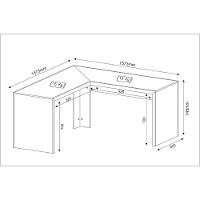 Escrivaninha/Mesa Escritório De Canto Multimóveis Vcr25024 Amêndoa Amêndoa - 3