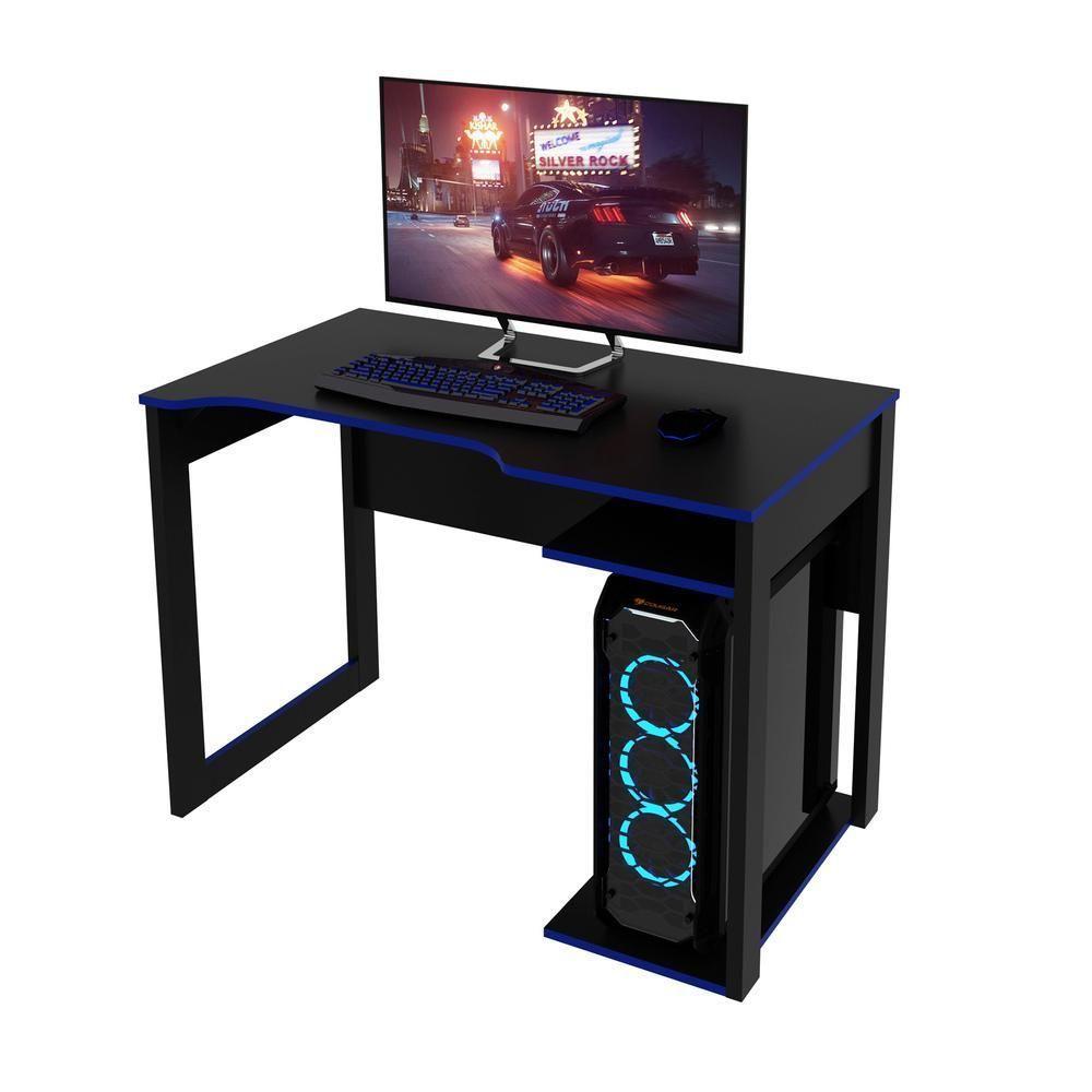 Mesa Gamer Multimóveis Cr25057 Preta/Azul - 6
