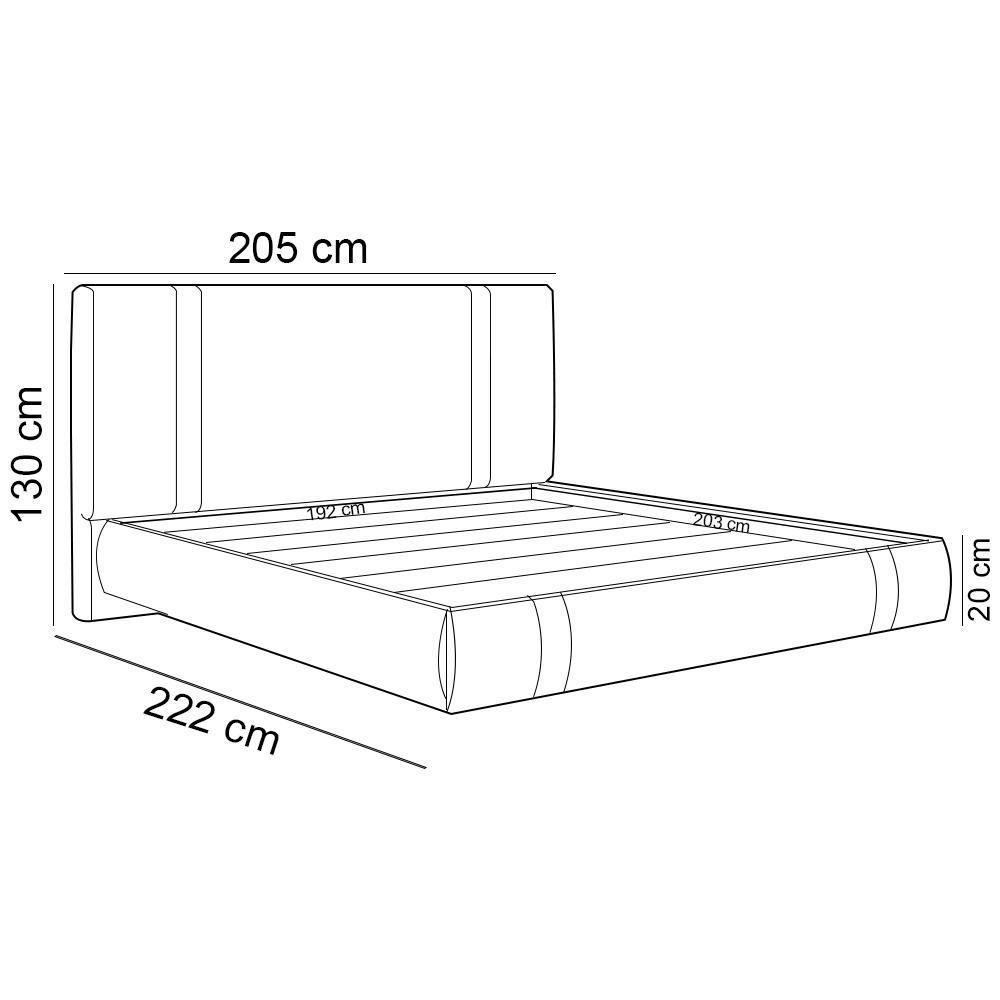 Cama King Flutuante Com Cabeceira 195cm Astra S04 Couríssimo Caramelo - Lyam Decor - 5
