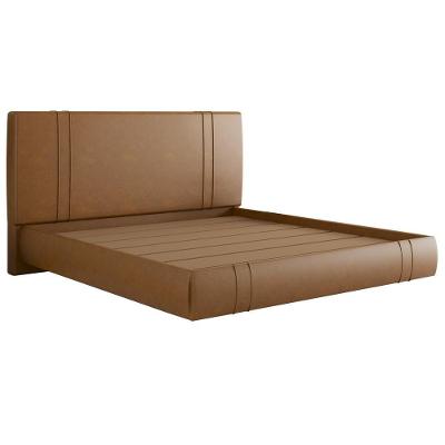 Cama King Flutuante Com Cabeceira 195cm Astra S04 Couríssimo Caramelo - Lyam Decor
