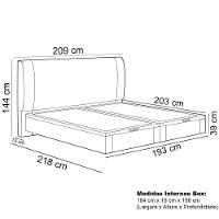 Cama King Baú Flutuante Com Cabeceira 195cm Spazio S04 Couríssimo Preto - Lyam Decor - 5