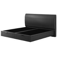Cama King Baú Flutuante Com Cabeceira 195cm Spazio S04 Couríssimo Preto - Lyam Decor - 6