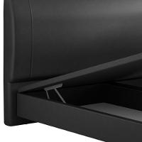 Cama King Baú Flutuante Com Cabeceira 195cm Spazio S04 Couríssimo Preto - Lyam Decor - 8