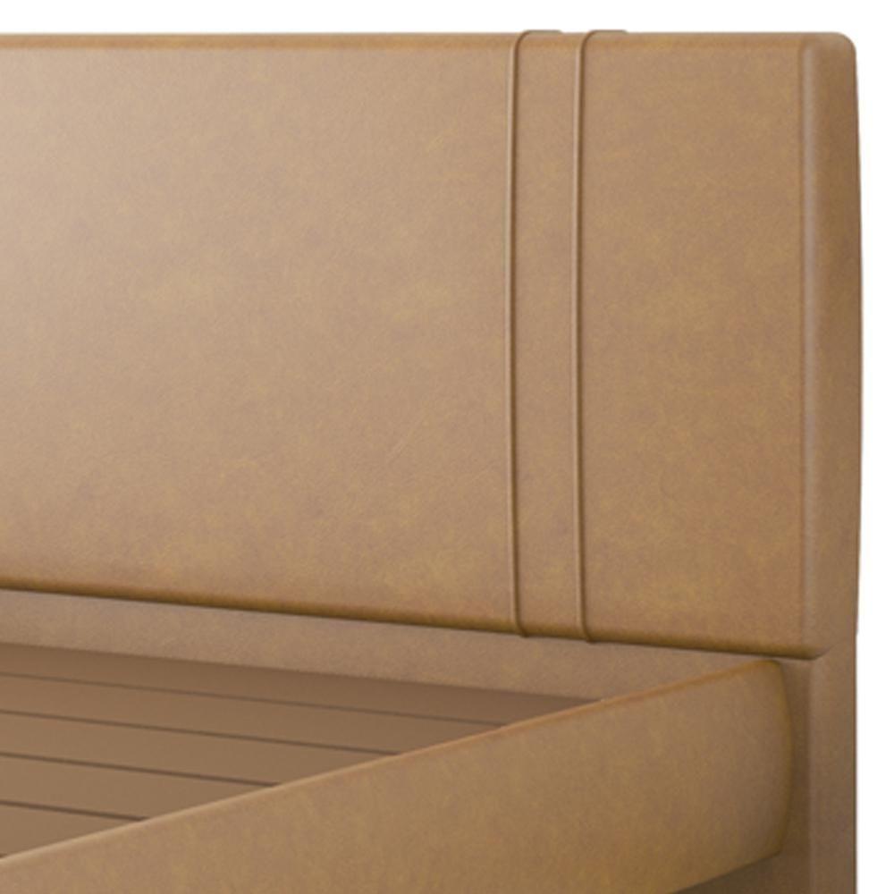 Cama King Flutuante Com Cabeceira 195cm Astra S04 Couríssimo Bege - Lyam Decor - 6