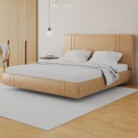 Cama King Flutuante Com Cabeceira 195cm Astra S04 Couríssimo Bege - Lyam Decor - 2