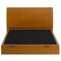 Cama Queen Baú Flutuante Com Cabeceira 160cm Spazio S04 Couríssimo Caramelo - Lyam Decor - 3