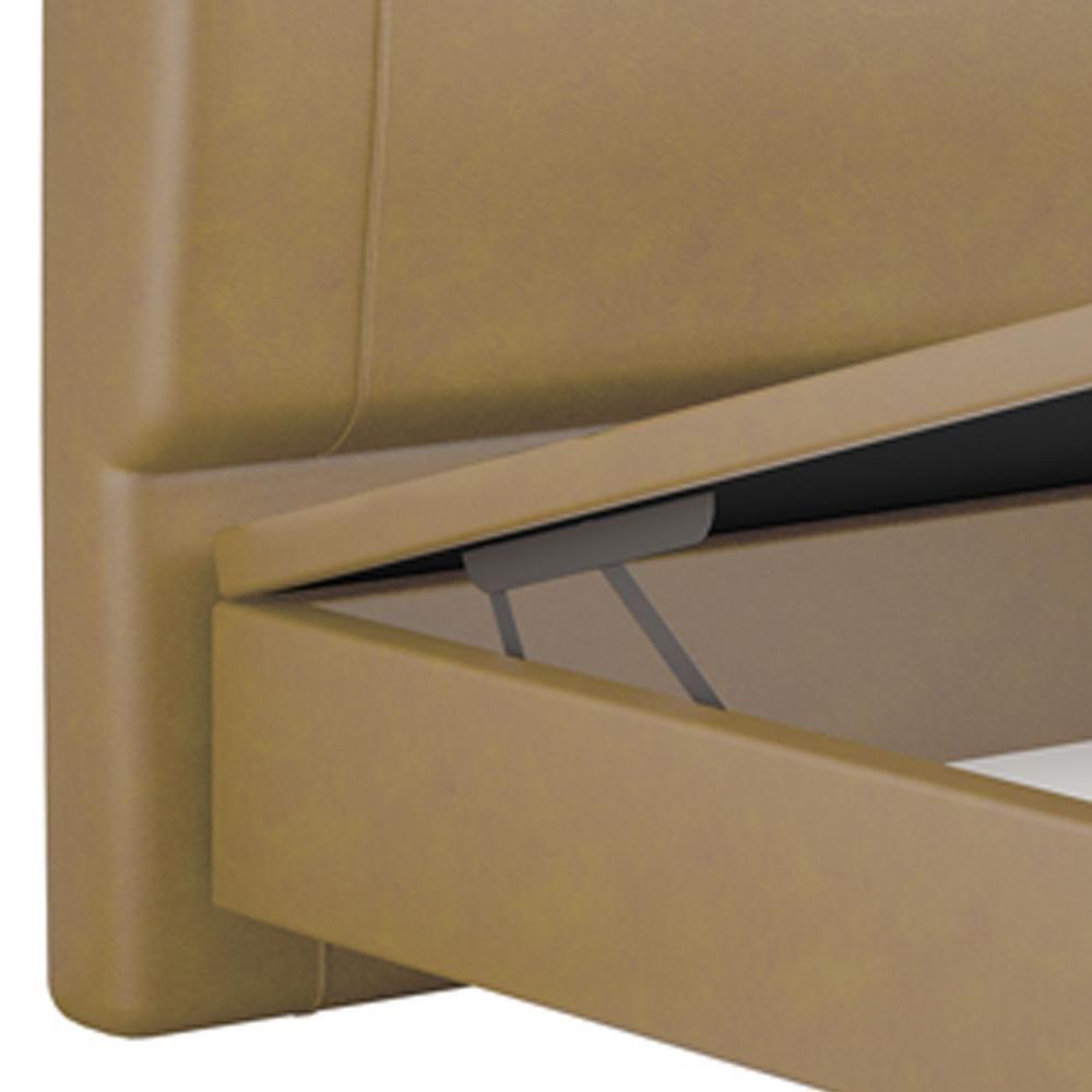Cama Casal Baú Flutuante Com Cabeceira 140cm Spazio S04 Couríssimo Bege - Lyam Decor - 8