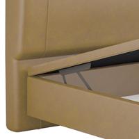 Cama Casal Baú Flutuante Com Cabeceira 140cm Spazio S04 Couríssimo Bege - Lyam Decor - 8