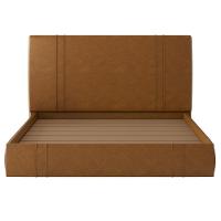 Cama Queen Flutuante Com Cabeceira 160cm Astra S04 Couríssimo Caramelo - Lyam Decor - 3