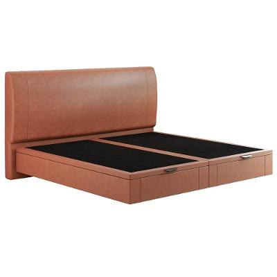 Cama King Baú Flutuante Com Cabeceira 195cm Spazio S04 Couríssimo Telha - Lyam Decor