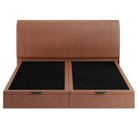 Cama King Baú Flutuante Com Cabeceira 195cm Spazio S04 Couríssimo Telha - Lyam Decor - 3