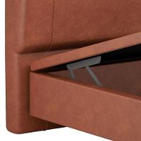 Cama King Baú Flutuante Com Cabeceira 195cm Spazio S04 Couríssimo Telha - Lyam Decor - 7