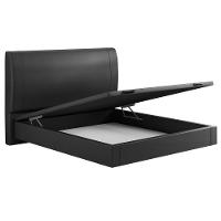 Cama Queen Baú Flutuante Com Cabeceira 160cm Spazio S04 Couríssimo Preto - Lyam Decor - 7