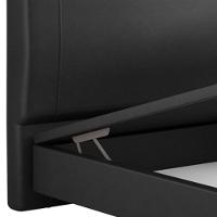 Cama Queen Baú Flutuante Com Cabeceira 160cm Spazio S04 Couríssimo Preto - Lyam Decor - 8