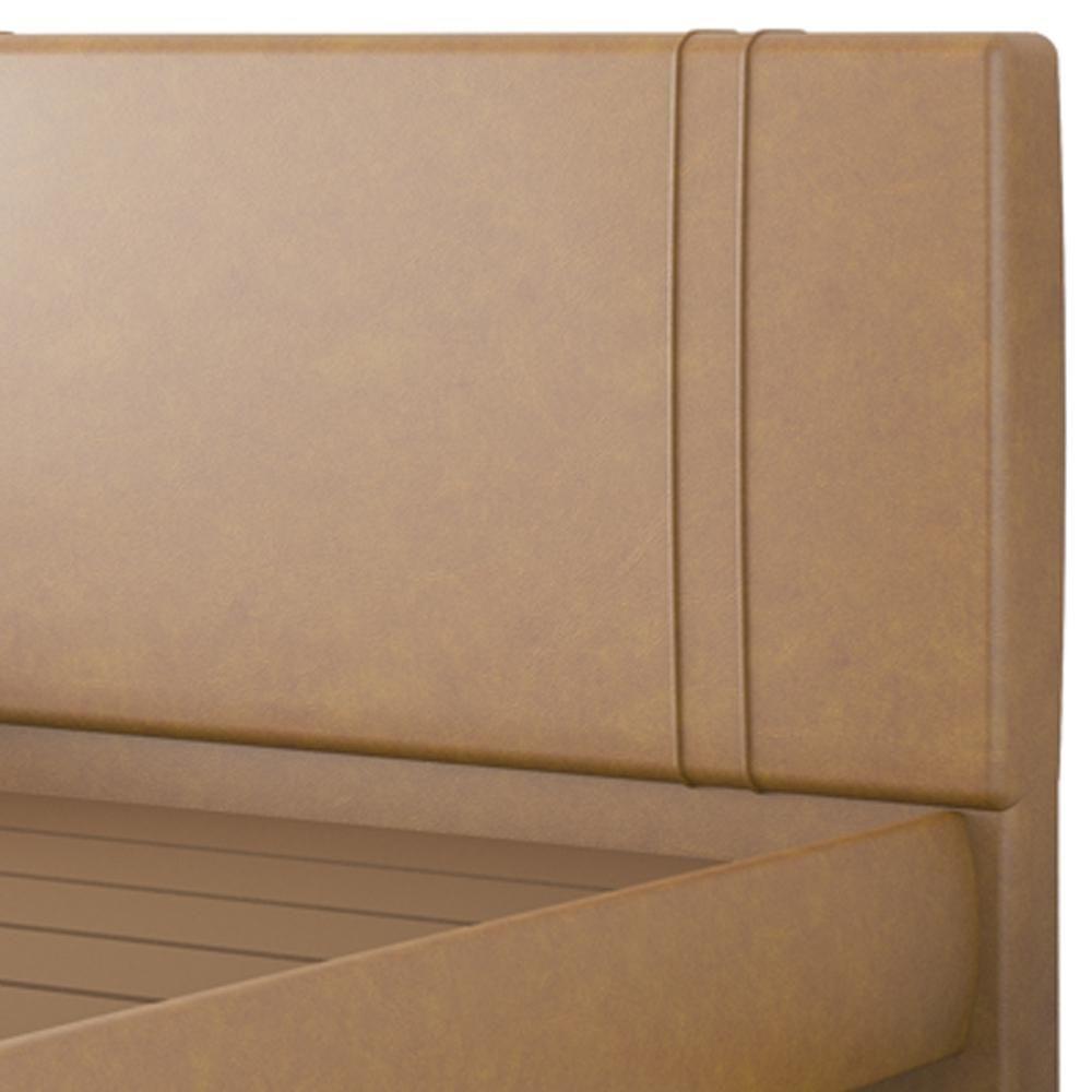 Cama Queen Flutuante Com Cabeceira 160cm Astra S04 Couríssimo Bege - Lyam Decor - 6