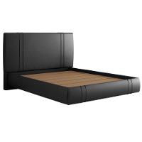 Cama Queen Flutuante Com Cabeceira 160cm Astra S04 Couríssimo Preto - Lyam Decor - 1
