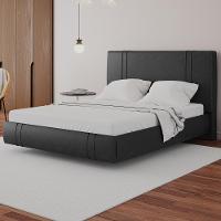 Cama Queen Flutuante Com Cabeceira 160cm Astra S04 Couríssimo Preto - Lyam Decor - 2