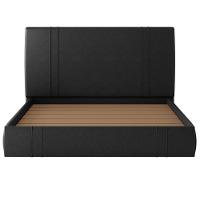 Cama Queen Flutuante Com Cabeceira 160cm Astra S04 Couríssimo Preto - Lyam Decor - 3