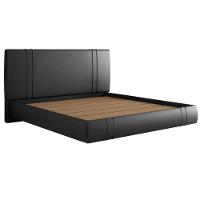Cama King Flutuante Com Cabeceira 195cm Astra S04 Couríssimo Preto - Lyam Decor - 1